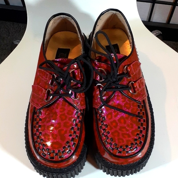 Demonia Shoes Glitter Pink Leopard Creepers Poshmark